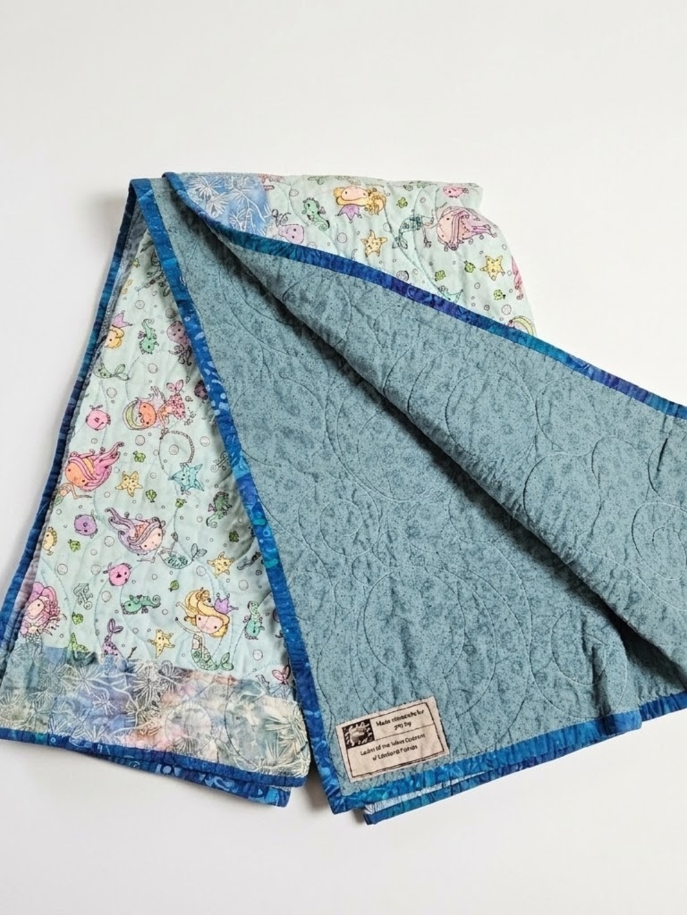 Handmade Mermaid Under the Sea Baby Quilt 43x43